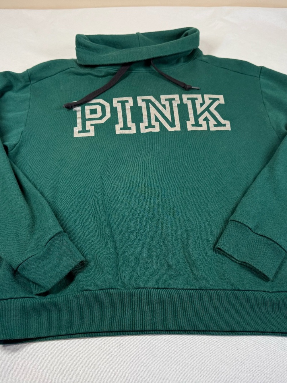 PINK Women's Long Sleeve Logo Sweater Sweatshirt Size Small - Retro Green
